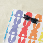 Serviette De Plage Enfants Adorable Motif de lapin arc-en-ciel person (En situation)