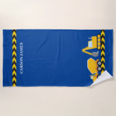 Serviette De Plage Enfants Construction Véhicule Personnalisé Garçons (Devant)