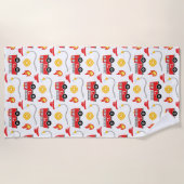 Serviette De Plage Enfants de camion-feu (Devant)
