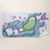 Serviette De Plage Enfants de sirène personnalisée (Devant)