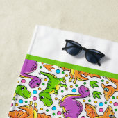 Serviette De Plage Enfants Dinosaure amis (En situation)