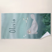 Serviette De Plage Enfants Jote Phoque Bleu Sous l'Océan Mer (Devant)