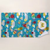 Serviette De Plage Enfants Ladybug Bumblebee Rainbows Personnalisé (Devant)