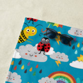 Serviette De Plage Enfants Ladybug Bumblebee Rainbows Personnalisé (En situation)