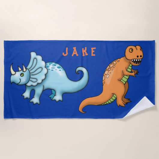 Serviette De Plage Enfants mignons Fun Dinosaure (Devant)