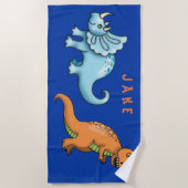 Serviette De Plage Enfants mignons Fun Dinosaure (Devant)