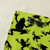 Serviette De Plage Enfants Motifs de grenouille verte et noire (En situation)
