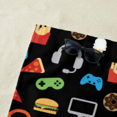 Serviette De Plage Enfants Personnalisé Jeu Vidéo Motif Gamer Snacks (En situation)