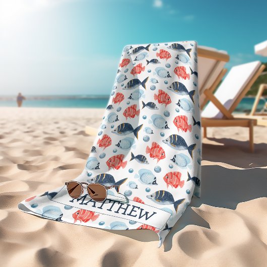 Serviette De Plage Enfants Personnalisés Sous La Mer