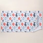 Serviette De Plage Enfants Personnalisés Sous La Mer (Devant)