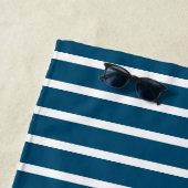 Serviette De Plage Enfants rayés blancs bleus personnalisés de (En situation)