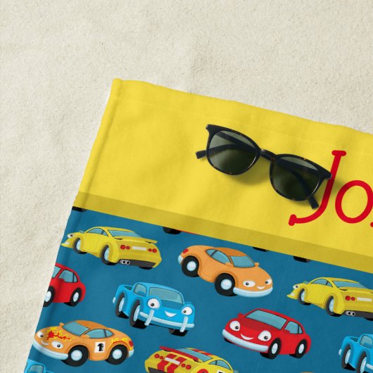 Serviette De Plage Enfants Voitures personnalisées (En situation)