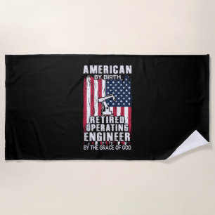 Serviette De Plage Engineer American Retired Operating Engineer