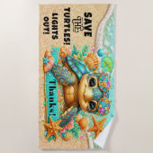 SERVIETTE DE PLAGE ENREGISTRER LES TORTUES (Devant)