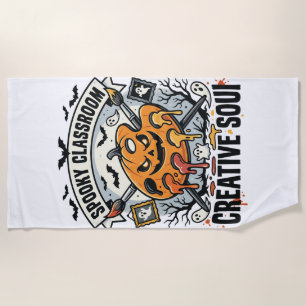 Serviette De Plage Enseignant d'art Halloween Classe effrayante
