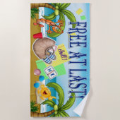 Serviette De Plage Enseignant / Étudiant / Diplôme / Retraite (Devant)