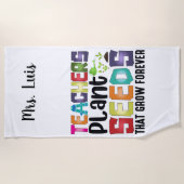 Serviette De Plage Enseignants Graines Plantes Qui Croissent Pour Tou (Devant)