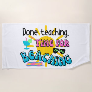 Serviette De Plage Enseignement fait. L'heure de la plage avec soleil
