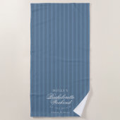 Serviette De Plage Enterrement de vie de jeune fille à rayures bleues (Devant)