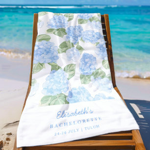 Serviette De Plage Enterrement de vie de jeune fille aux hortensias a