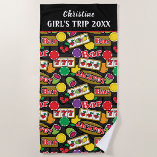 Serviette De Plage Enterrement de vie de jeune fille motif de casino 