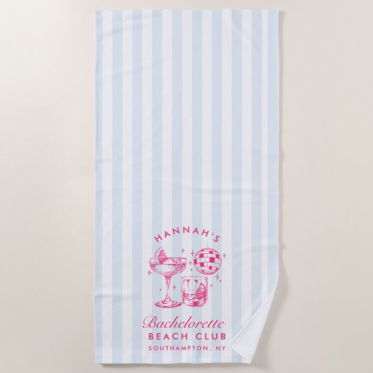 Serviette De Plage Enterrement de vie de jeune fille rétro disco cock (Devant)