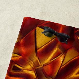 Serviette De Plage Entrelacement de cravates orange brûlés, effet scu