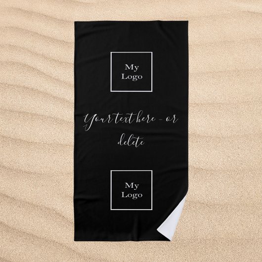 Serviette De Plage Entreprise logo noir blanc