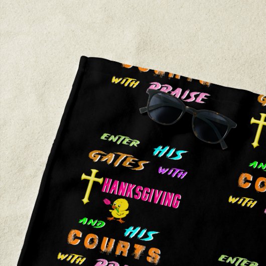 Serviette De Plage Entrez Son Gates Chick Novembre Cross Thankgiving (En situation)
