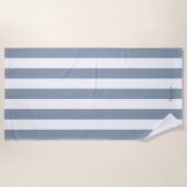 Serviette De Plage Épais rayures verticales Dusty Nom bleu rayé (Devant)
