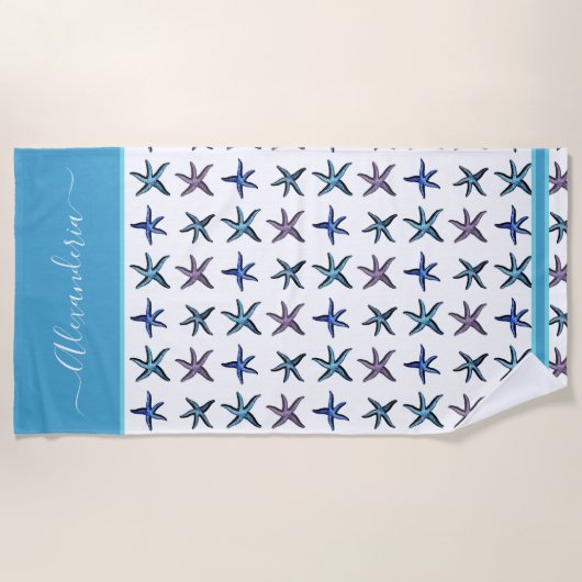 Serviette De Plage Epaule bleu pourpre Turquoise côtière (Devant)