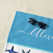 Serviette De Plage Epaule bleu pourpre Turquoise côtière (En situation)