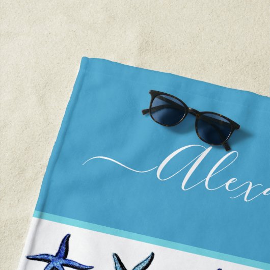 Serviette De Plage Epaule bleu pourpre Turquoise côtière (En situation)