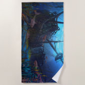 Serviette De Plage Épave vintage sous la mer (Devant)