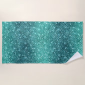 Serviette De Plage Éperche verte Turquoise Aqua (Devant)