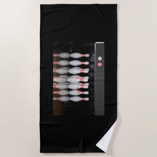 Serviette De Plage Épingle de Bowling (Devant)