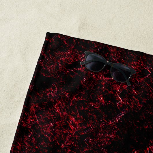 Serviette De Plage Éponge rouge épaisse sur arrière - plan rouge fonc (En situation)