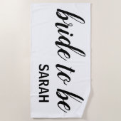 Serviette De Plage Épouse blanche moderne pour être Calligraphie Nom  (Devant)