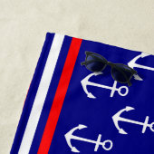 Serviette De Plage Épouse d'Ancres blanches nautiques (En situation)