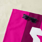 Serviette De Plage Épouse rayée rétro nouvelle mariée Rose chaud (En situation)