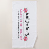 Serviette De Plage Épouser l'aquarelle florale s'est levé "VOUS SERA (Devant)