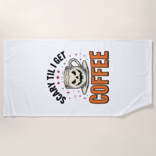 Serviette De Plage Épouvantable jusqu'au café Vintage Halloween Café