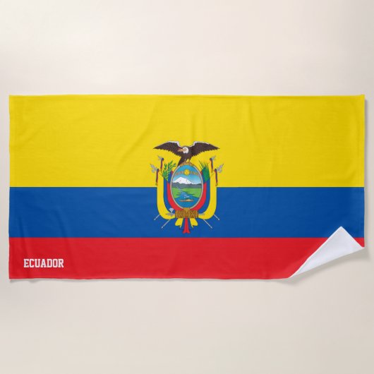 Serviette De Plage Equateur Drapeau Splendide Patriotique (Devant)