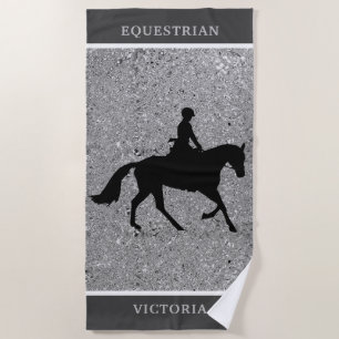 Serviette de plage EQUESTRIAN Shiny Silver
