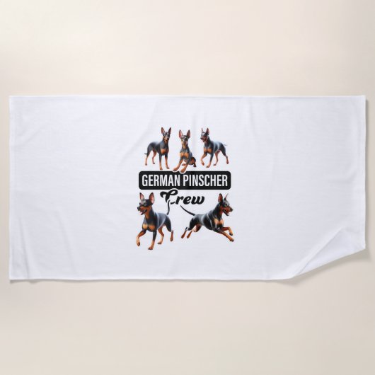 Serviette De Plage Équipage allemand Pinscher (Devant)