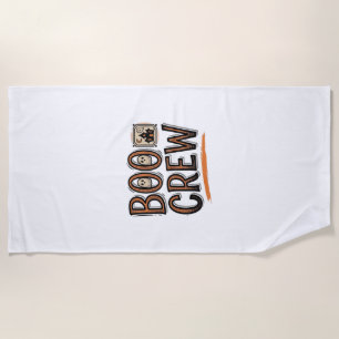 Serviette De Plage Équipage Boo Modèle de chemise gravé Halloween vin