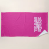 Serviette De Plage Équipe Bridesmaid Mariage Chic Retro Piscine rose (Devant)