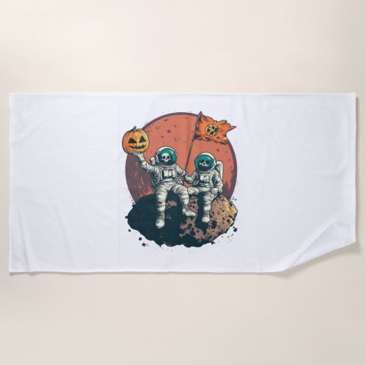 Serviette De Plage Équipe d'astronautes de squelette (Devant)