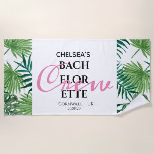 Serviette De Plage Équipe de bachelorette d'été tropicale