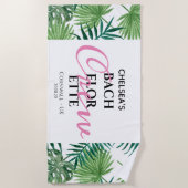 Serviette De Plage Équipe de bachelorette d'été tropicale (Devant)